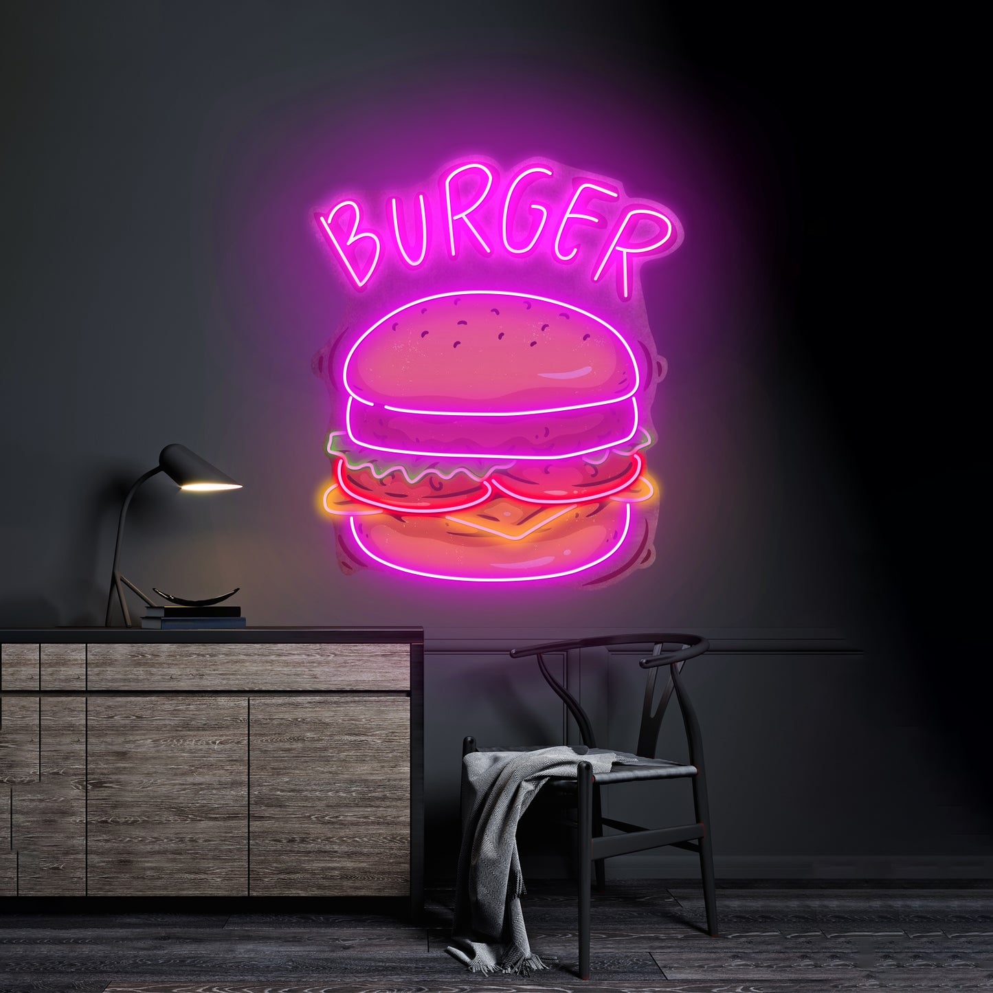 Hamburger Custom Led Signs Artwork For Sale