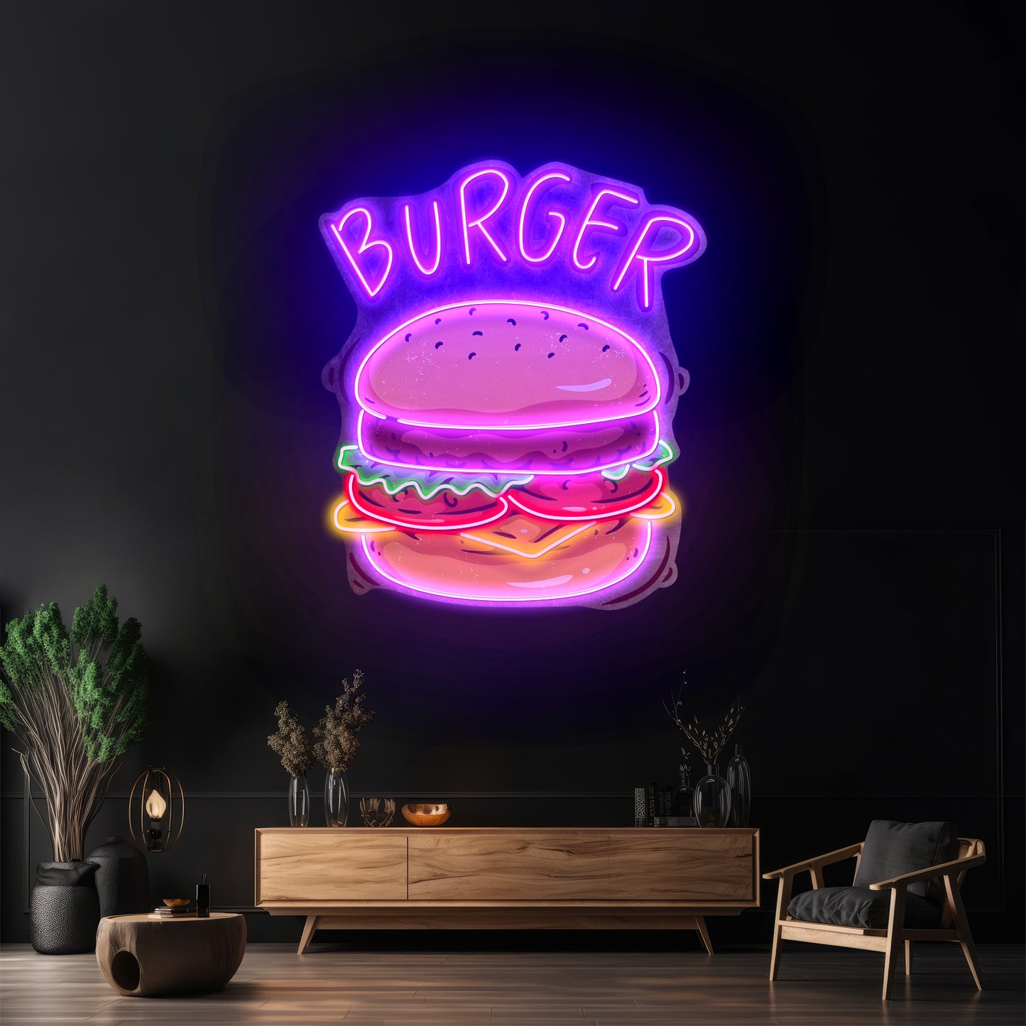 Hamburger Custom Led Signs Artwork For Sale