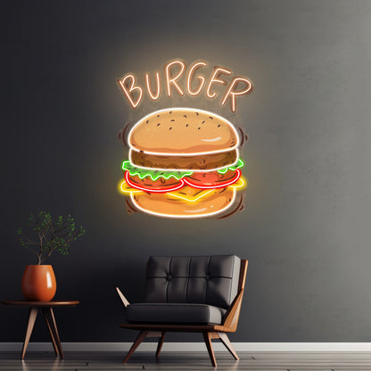 Hamburger Custom Led Signs Artwork For Sale