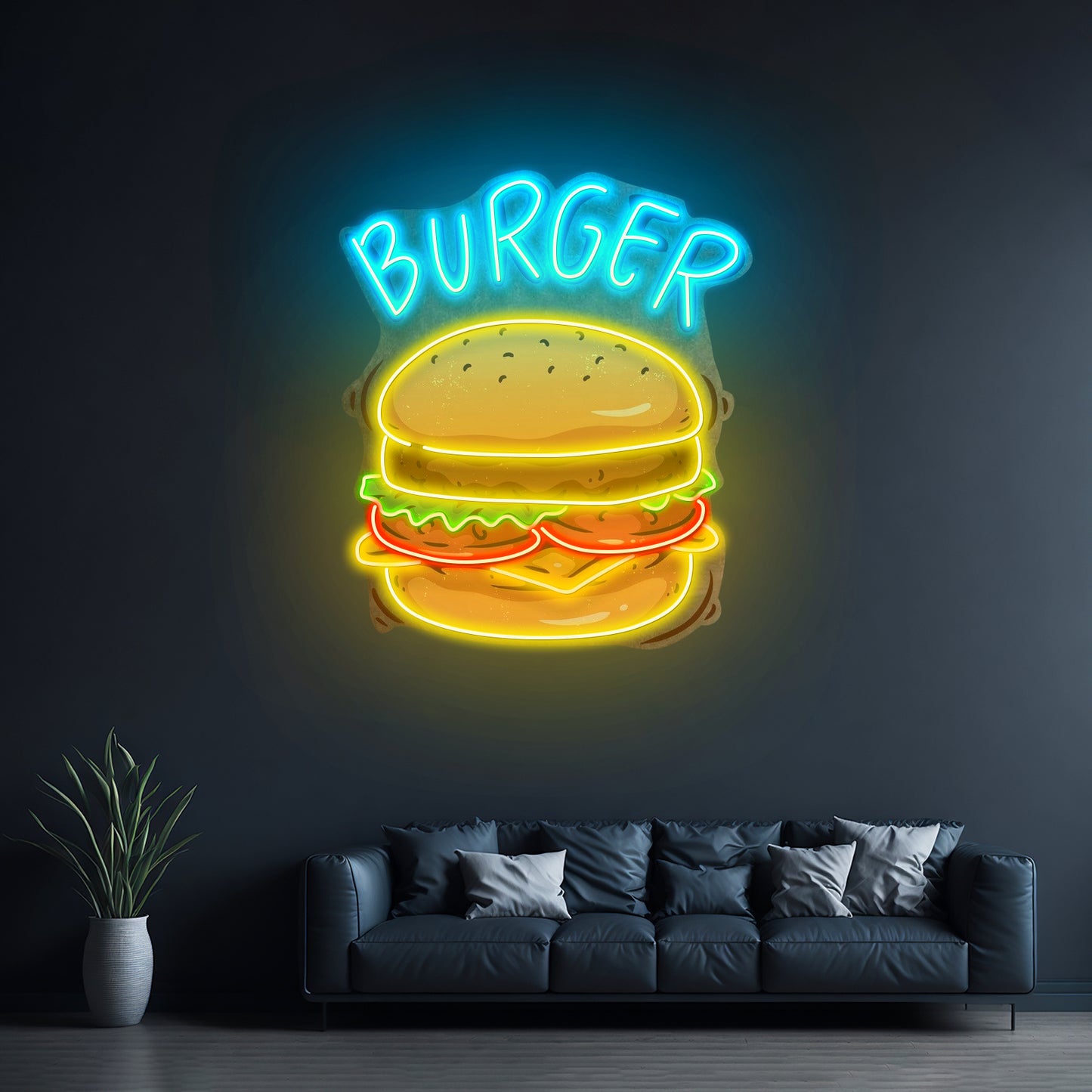 Hamburger Custom Led Signs Artwork For Sale