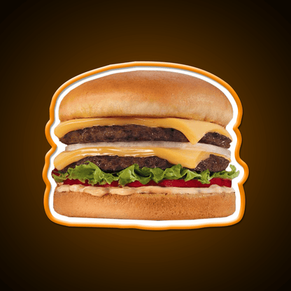 Hamburger Double Double Burger Fast Food Led Neon Sign For Burger Place Rgb Color - Shineneon