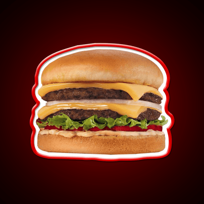 Hamburger Double Double Burger Fast Food Led Neon Sign For Burger Place Rgb Color - Shineneon