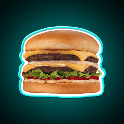 Hamburger Double Double Burger Fast Food Led Neon Sign For Burger Place Rgb Color - Shineneon