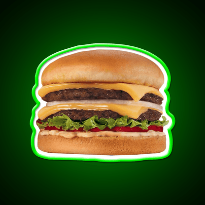 Hamburger Double Double Burger Fast Food Led Neon Sign For Burger Place Rgb Color - Shineneon
