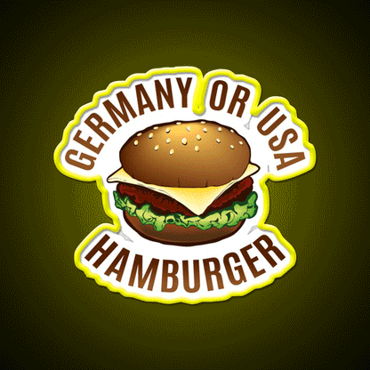 Hamburger Fast Food Led Neon Sign For Burger Place Rgb Color - Custom LED neon sign front view