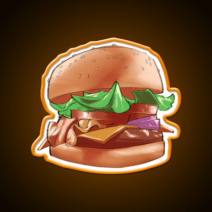 Hamburger Fast Food Led Neon Sign For Burger Place Wall Art Rgb Color - Shineneon