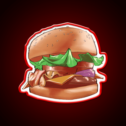 Hamburger Fast Food Led Neon Sign For Burger Place Wall Art Rgb Color - Shineneon