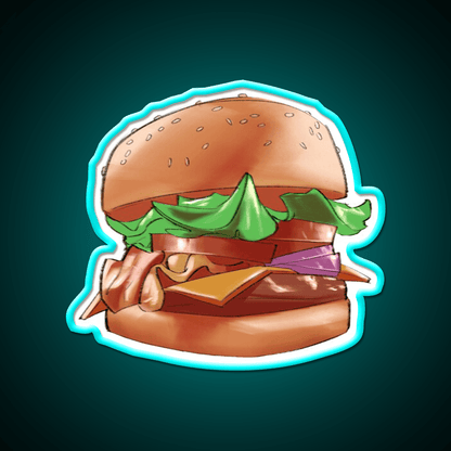 Hamburger Fast Food Led Neon Sign For Burger Place Wall Art Rgb Color - Shineneon