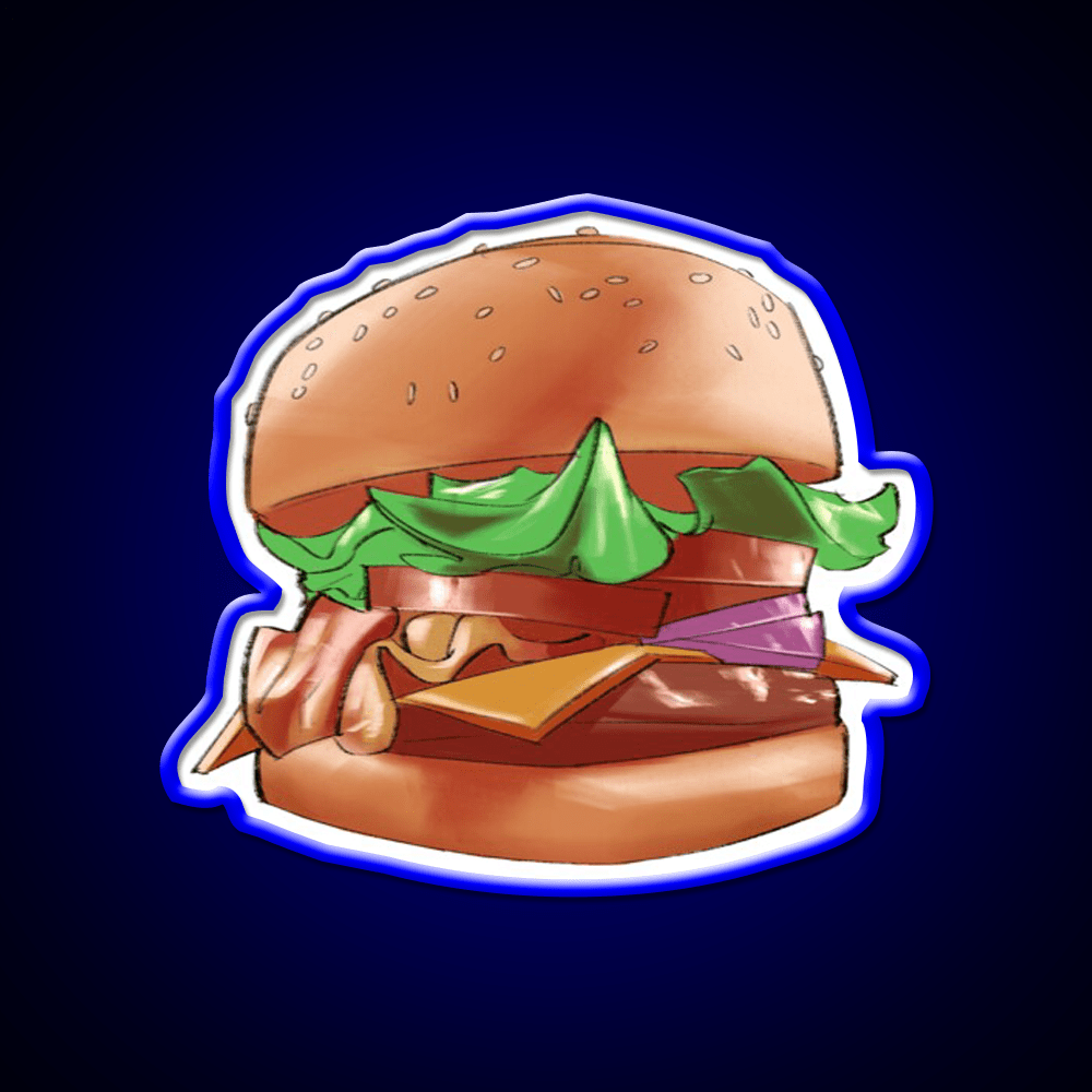 Hamburger Fast Food Led Neon Sign For Burger Place Wall Art Rgb Color - Shineneon
