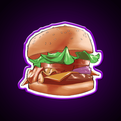 Hamburger Fast Food Led Neon Sign For Burger Place Wall Art Rgb Color - Shineneon