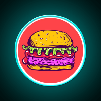 Hamburger Fast Food Led Neon Sign For Burger Place Wall Decor Rgb Color - Shineneon