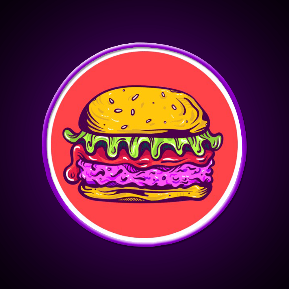 Hamburger Fast Food Led Neon Sign For Burger Place Wall Decor Rgb Color - Shineneon