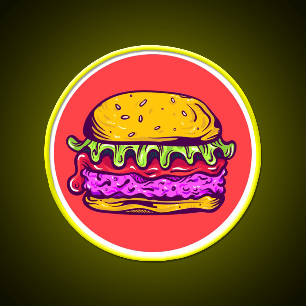Hamburger Fast Food Led Neon Sign For Burger Place Wall Decor Rgb Color - Shineneon