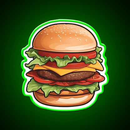 Hamburger Food Burger Fast Food Led Neon Sign For Burger Place Rgb Color - Shineneon