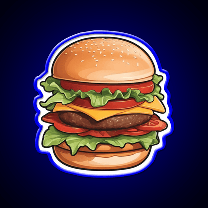Hamburger Food Burger Fast Food Led Neon Sign For Burger Place Rgb Color - Shineneon
