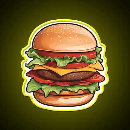 Hamburger Food Burger Fast Food Led Neon Sign For Burger Place Rgb Color - Shineneon