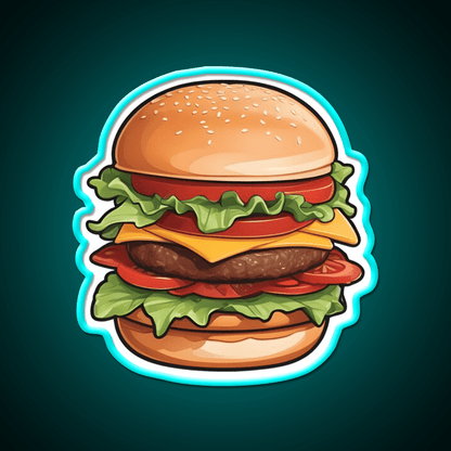 Hamburger Food Burger Fast Food Led Neon Sign For Burger Place Rgb Color - Shineneon