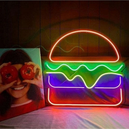 Hamburger Led Sign Business Neon Signs Wall Art