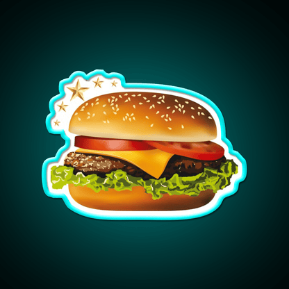 Hamburger Neon Sign Fast Food Led Neon Sign For Burger Place Rgb Color - Shineneon