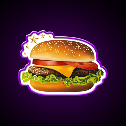 Hamburger Neon Sign Fast Food Led Neon Sign For Burger Place Rgb Color - Shineneon