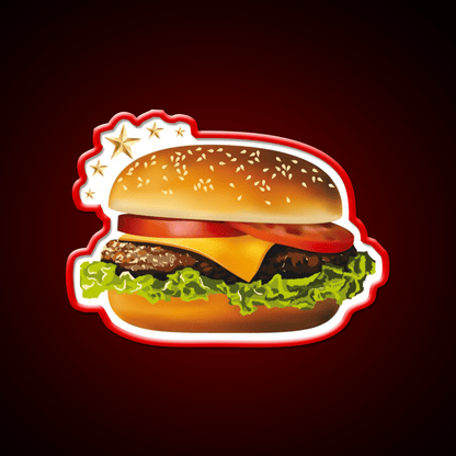 Hamburger Neon Sign Fast Food Led Neon Sign For Burger Place Rgb Color - Shineneon