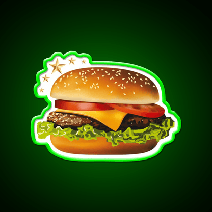 Hamburger Neon Sign Fast Food Led Neon Sign For Burger Place Rgb Color - Shineneon