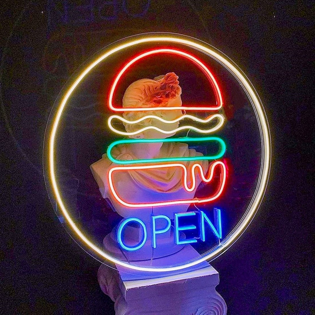 Hamburger Open Led Sign Business Neon Sign - Shineneon