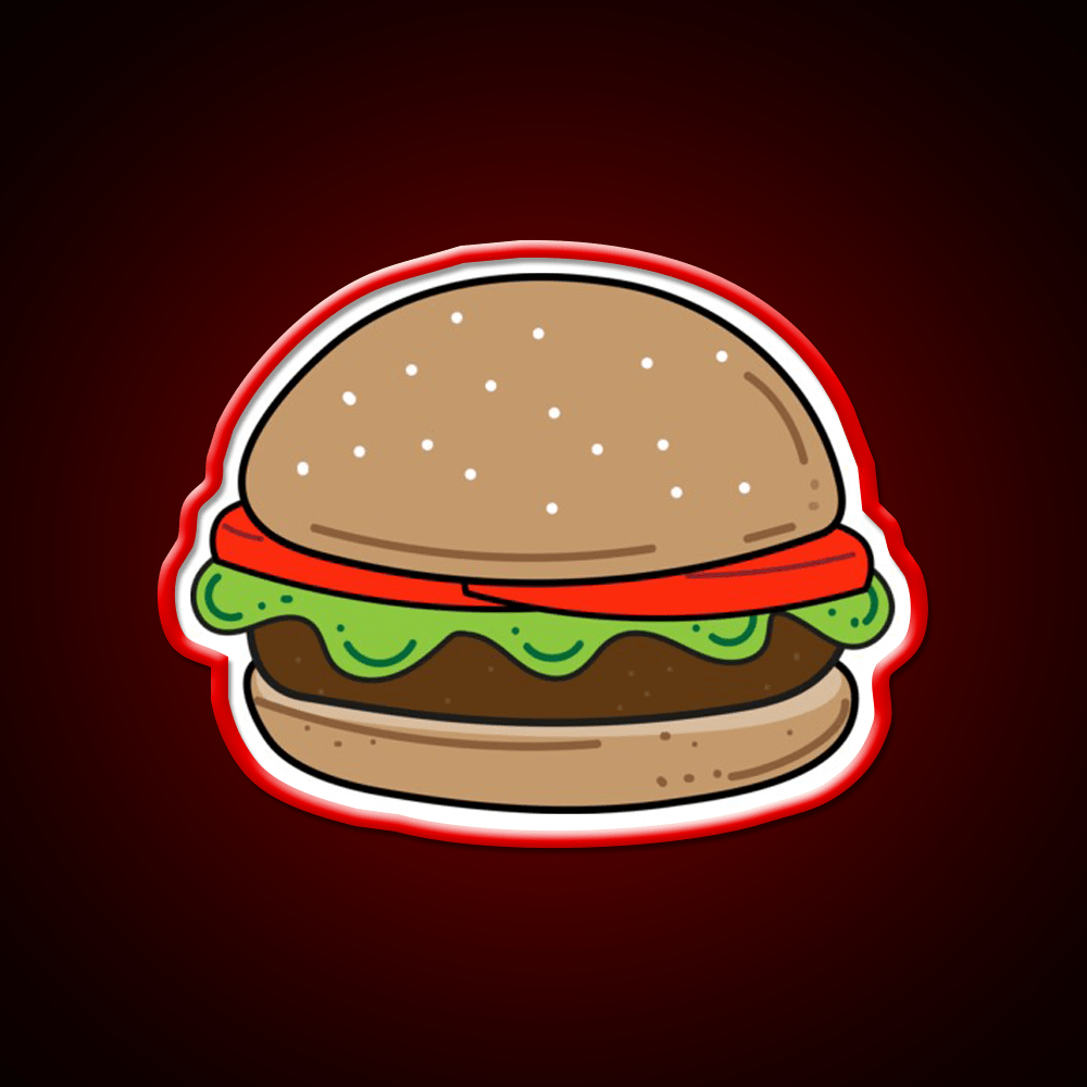 Hamburger Snack Food Led Neon Sign For Snack Room Rgb Color - Shineneon