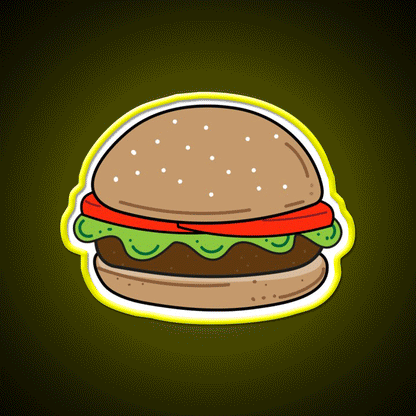 Hamburger Snack Food Led Neon Sign For Snack Room Rgb Color - Custom LED neon sign front view