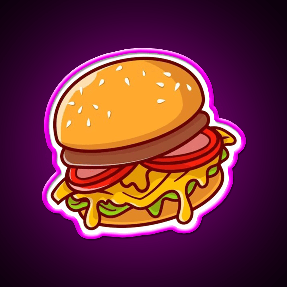 Hamburger Snack Food Led Neon Sign Rgb Color - Shineneon