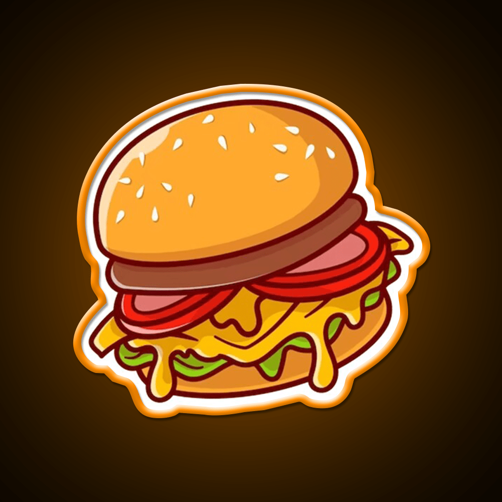 Hamburger Snack Food Led Neon Sign Rgb Color - Shineneon