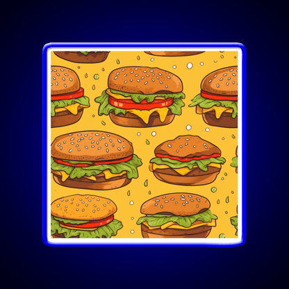 Hamburgers Texture Fast Food Led Neon Sign For Burger Place Rgb Color - Shineneon