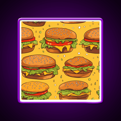 Hamburgers Texture Fast Food Led Neon Sign For Burger Place Rgb Color - Shineneon