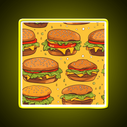 Hamburgers Texture Fast Food Led Neon Sign For Burger Place Rgb Color - Shineneon