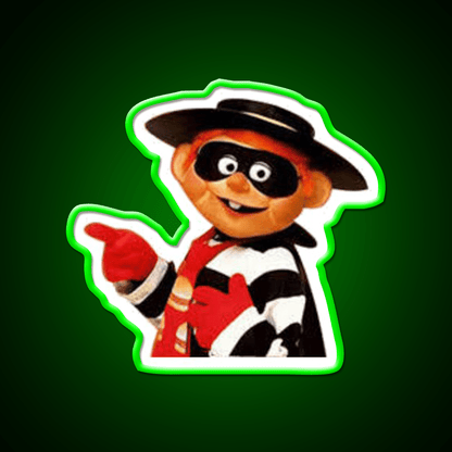 Hamburglar Fast Food Led Neon Sign For Burger Place Rgb Color - Shineneon