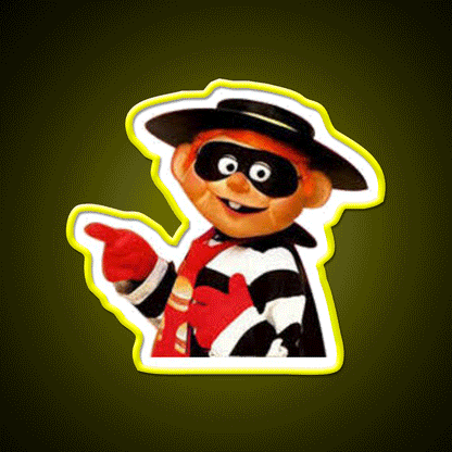 Hamburglar Fast Food Led Neon Sign For Burger Place Rgb Color - Custom LED neon sign front view