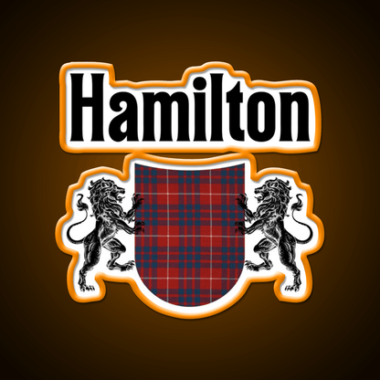 Hamilton Clan Scottish Coat Of Arms Tartan Whiskey Drink Bar Led Neon Sign Rgb Color - Shineneon