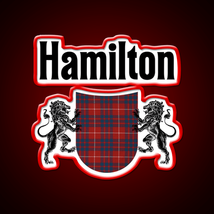 Hamilton Clan Scottish Coat Of Arms Tartan Whiskey Drink Bar Led Neon Sign Rgb Color - Shineneon