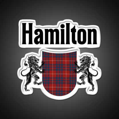 Hamilton Clan Scottish Coat Of Arms Tartan Whiskey Drink Bar Led Neon Sign Rgb Color - Shineneon