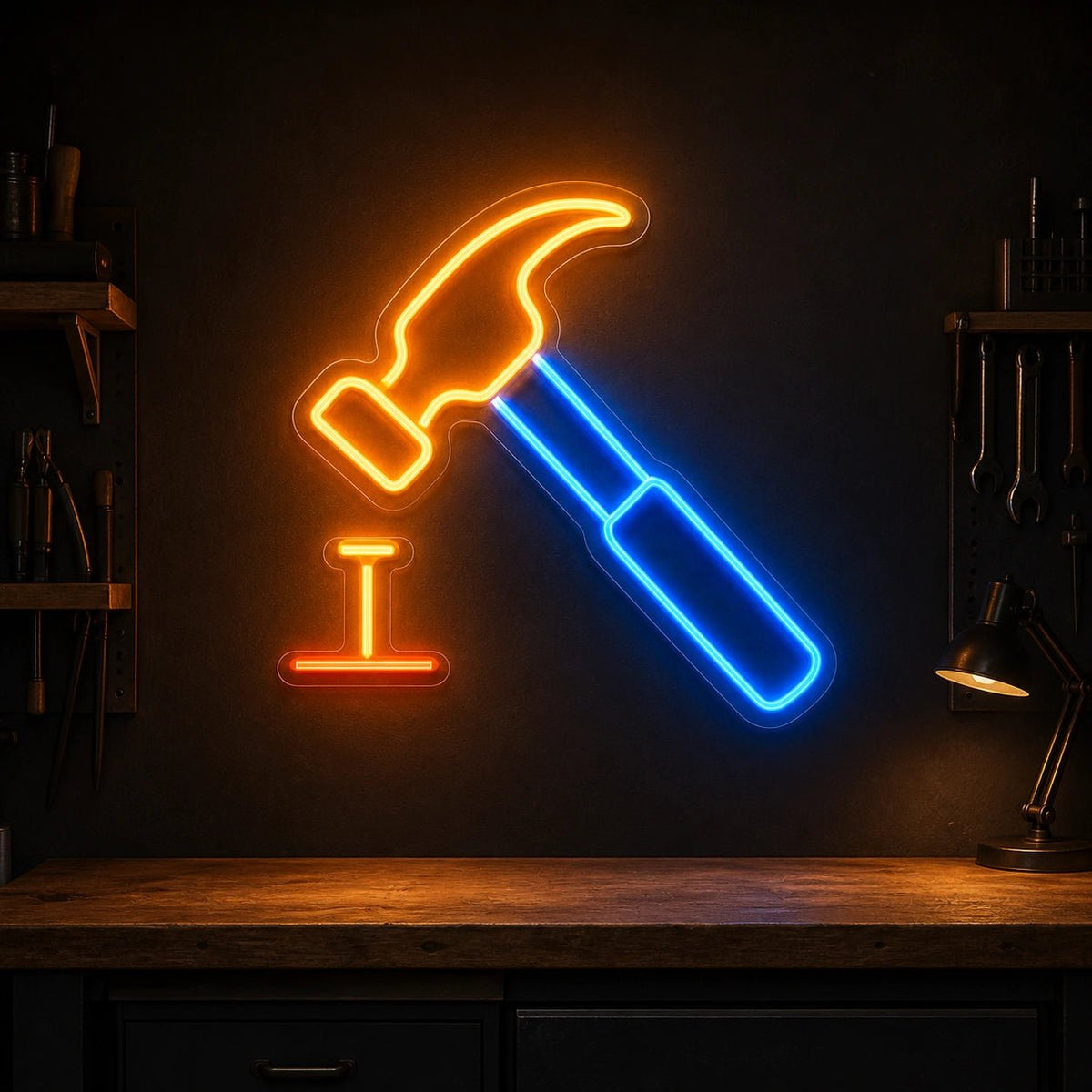 Hammer And Nail LED Neon Sign Man Cave Neon Sign - Shineneon