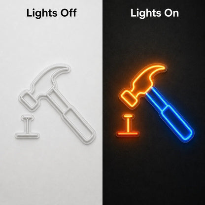 Hammer And Nail LED Neon Sign Man Cave Neon Sign - Shineneon