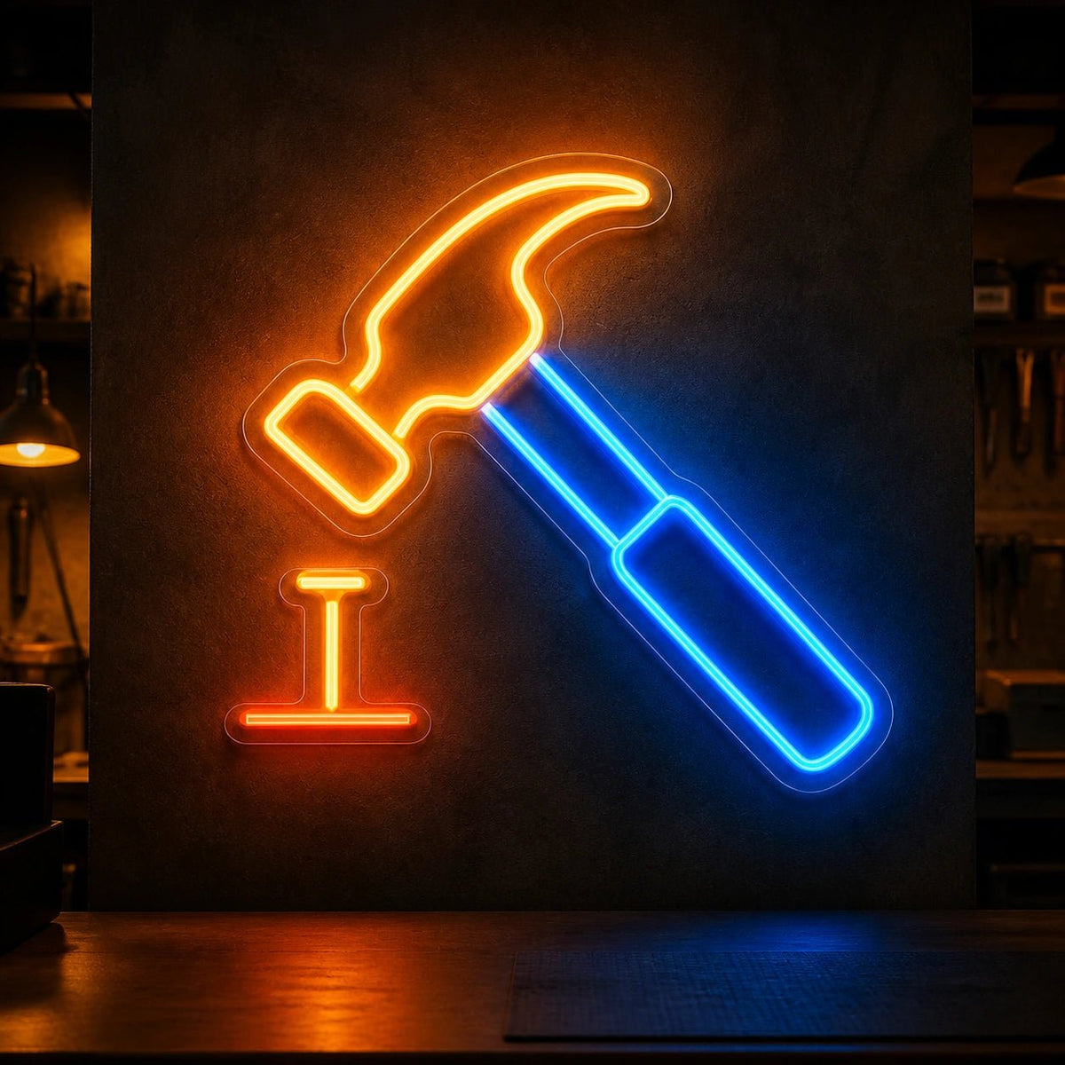 Hammer And Nail LED Neon Sign Man Cave Neon Sign - Shineneon