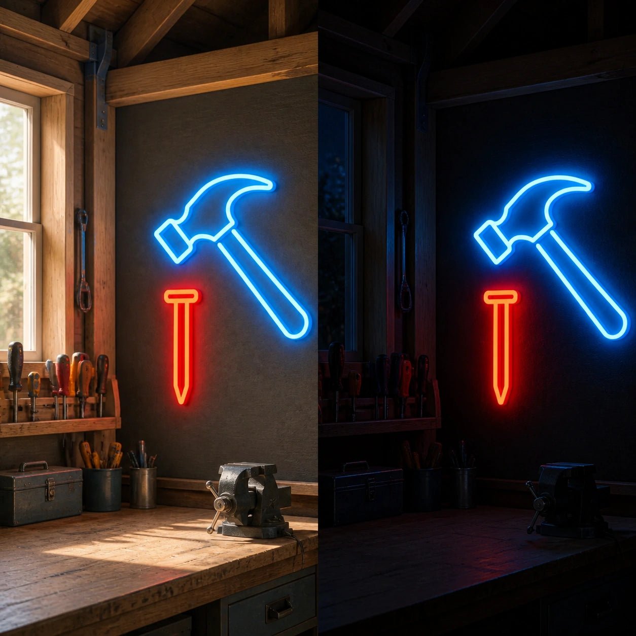 Hammer And Nail Vintage LED Neon Sign - Shineneon