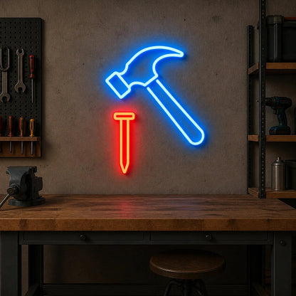 Hammer And Nail Vintage LED Neon Sign - Shineneon