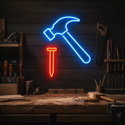 Hammer And Nail Vintage LED Neon Sign - Shineneon