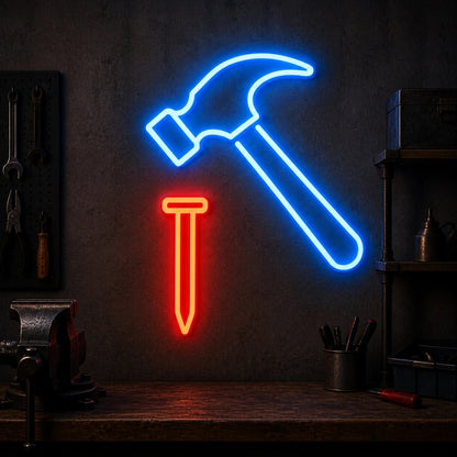 Hammer And Nail Vintage LED Neon Sign - Shineneon