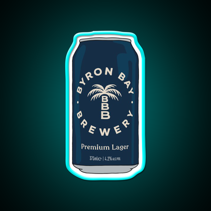 Hand Drawn Byron Bay Premium Can Beer Bar Decor Led Neon Sign Rgb Color - Size and dimension reference