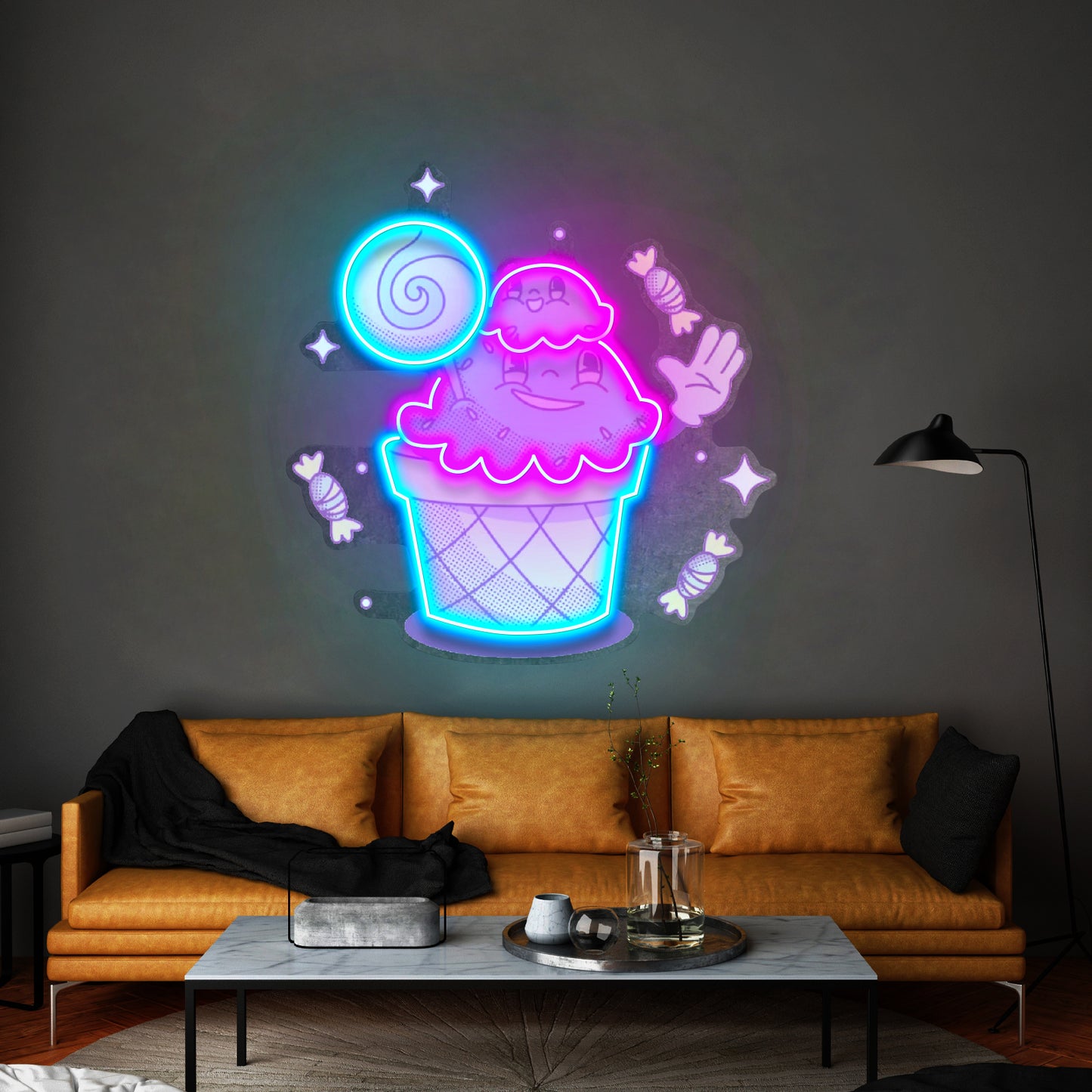 Hand Drawn Candy Led Neon Sign Light Custom Led Signs