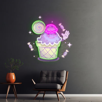 Hand Drawn Candy Led Neon Sign Light Custom Led Signs