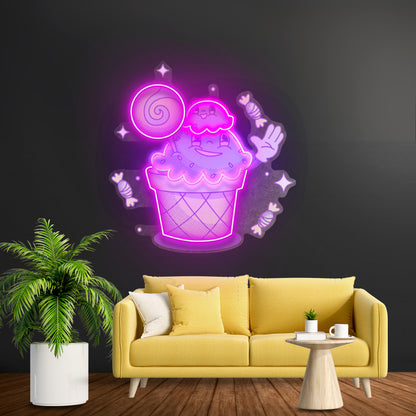 Hand Drawn Candy Led Neon Sign Light Custom Led Signs